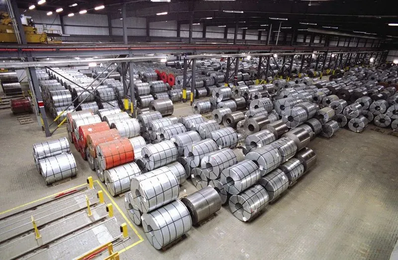 Coils in dense storage at the 3PL facility